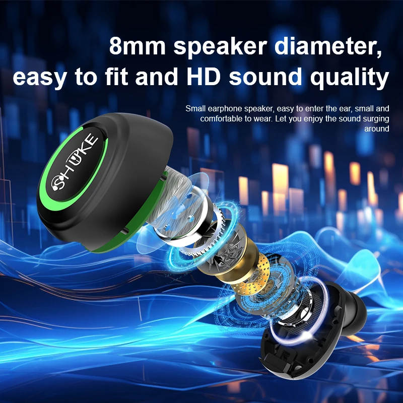15 ore di riproduzione TWS cuffie Wireless Bluetooth auricolari con riduzione del rumore con microfono cuffie impermeabili HiFi Music Ear