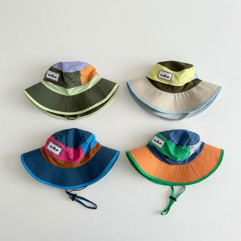 

Korean Baby Children Bucket Cap Quick-dry Summer Sunscreen Hat Outdoor Waterproof Fisherman Caps 3-7 Years