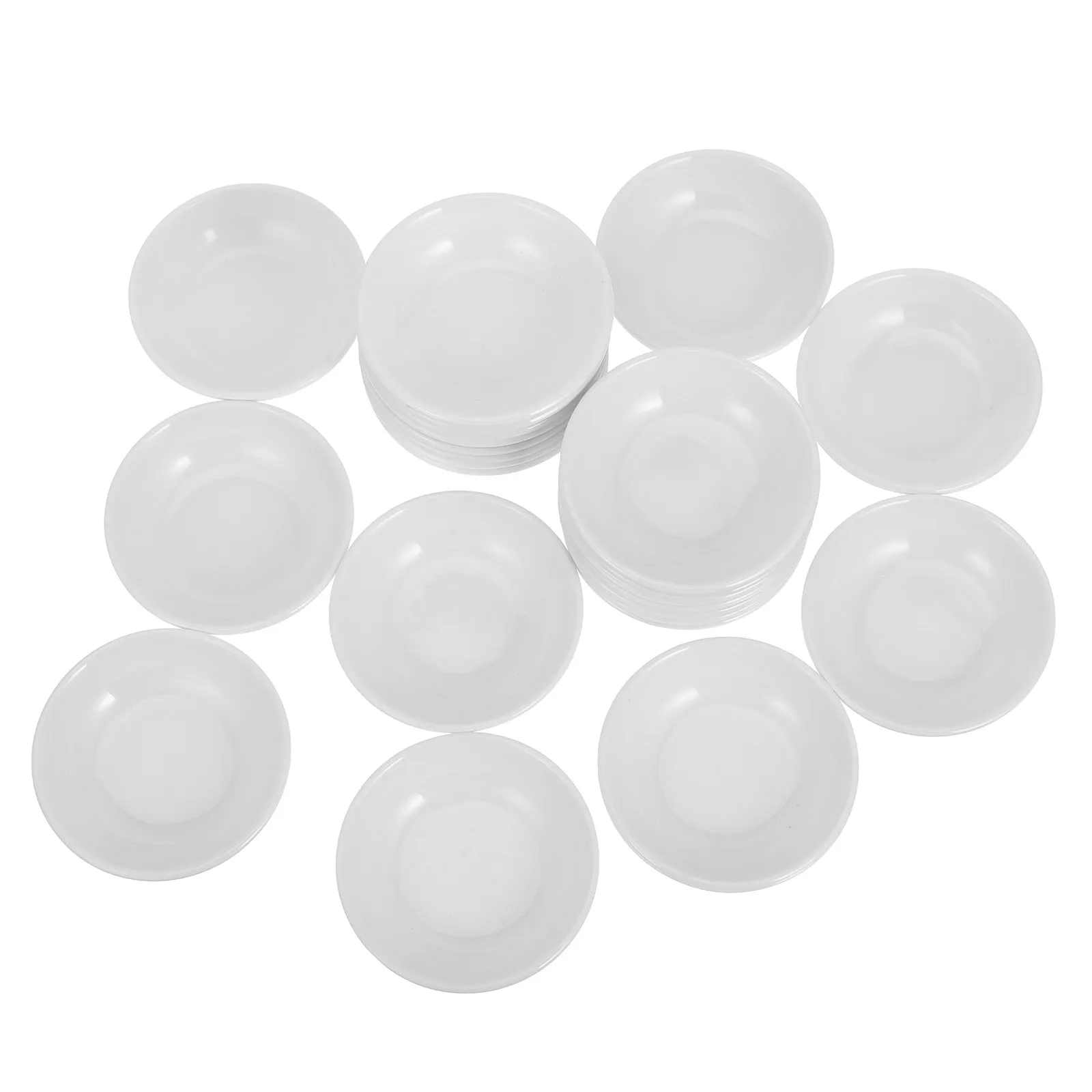 24 Tazones Pequeños de Cerámica Blanca Versátiles, Platos Redondos para Salsas, para Salsa de Soya, Vinagre, Sushi, Aperitivos y Guarniciones