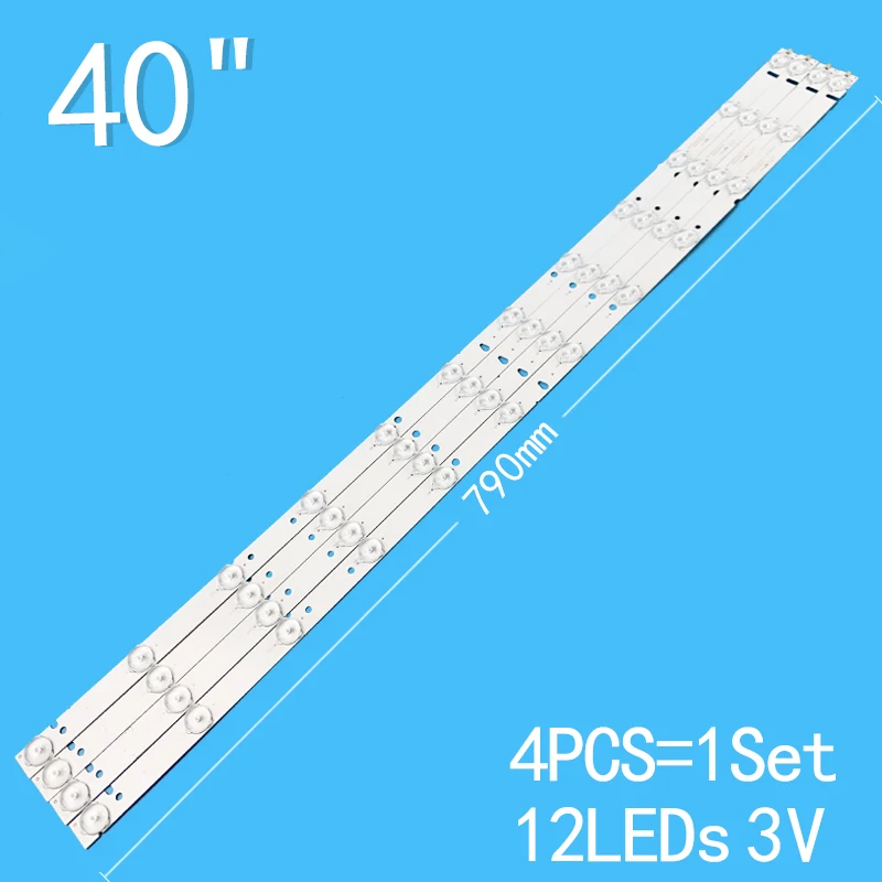 

New 4PCS/lot 790mm 12LEDs 3V For 40" LCD TV ZDCX40D12-ZC14F-03 303CX400032