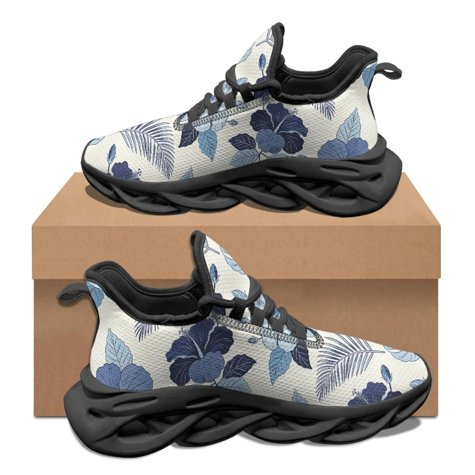 PENSTROLL Hibiscus Leaves Adjustable Strap Athletic Shoes for Unisex Mesh & EVA Men's Stylish Sneakers Blade Shoes