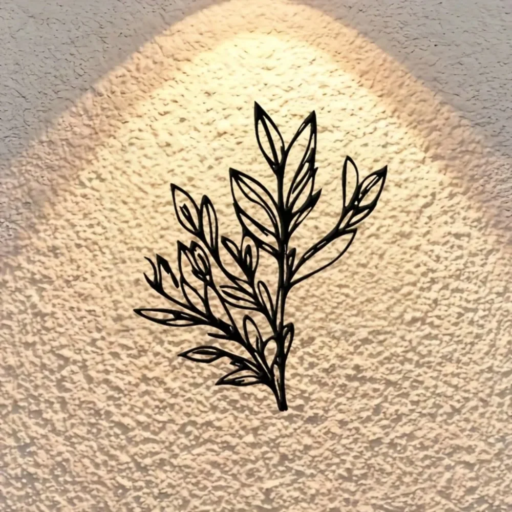 Contour Leaf Iron Wall Hanging Farmhouse Plant Metal Decor Year Round Christmas Halloween New Year Rustproof Gift Ornament