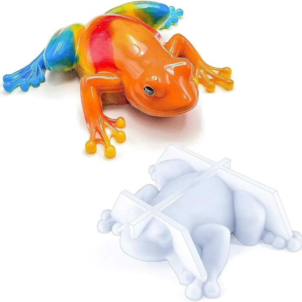 3D Cute Frog Resin Silicone Mold DIY Three-Dimensional Animal Home Decoration Tabletop Decoration Epoxy Resin Molds
