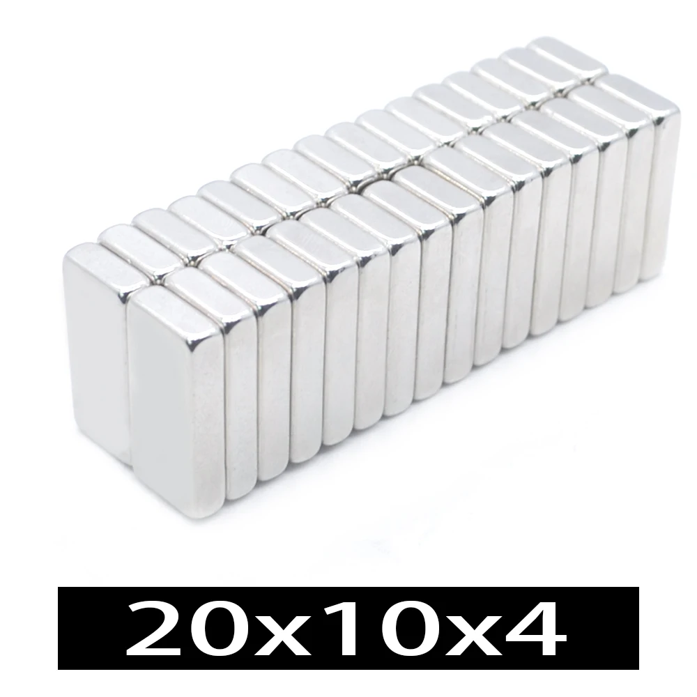 10 قطعة/الوحدة مغناطيس جديد ، 20x10x4 مللي متر ، مغناطيس مستطيل للاستخدام الصناعي ، مادة معدنية ، لا يتطلب بطارية 20*10*4 مللي متر