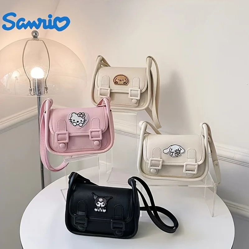 Sanrio Hello Kitty Kuromi Cinnamoroll Diagonal Shoulder Bag Fashionable Single Shoulder Bags Ladies Girls Hearts Cambridge Bag