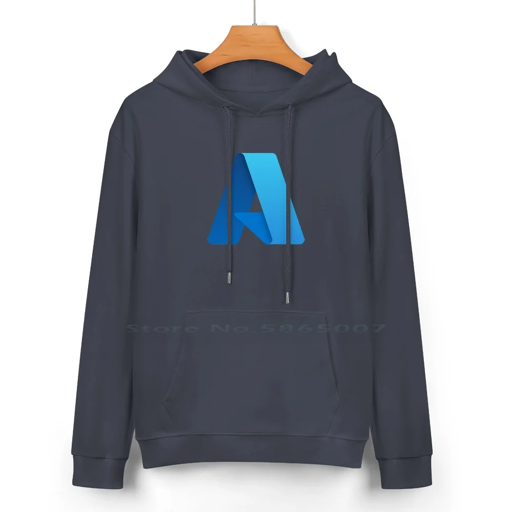 Microsoft Azure Logo 2021 Pure Cotton Hoodie Sweater 24 Colors Microsoft Azure Cloud 100% Cotton Hooded Sweatshirt For Women