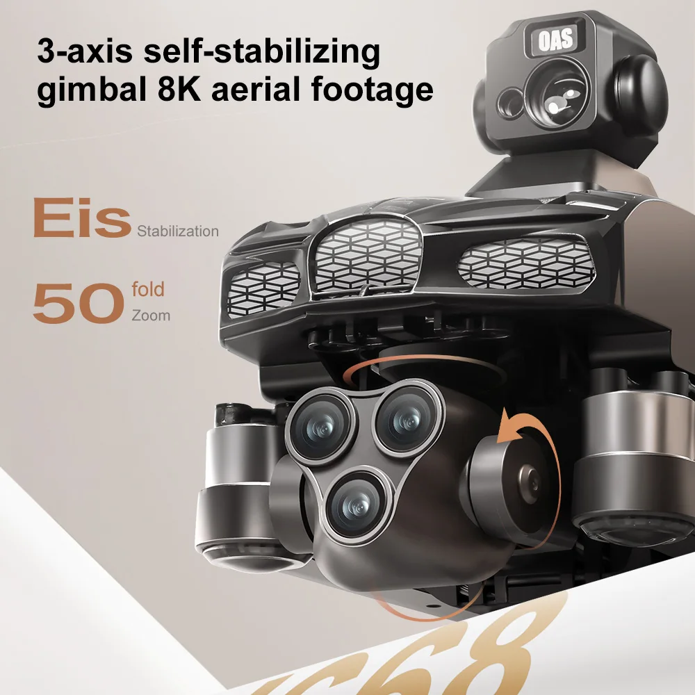 2025 V668 GPS Drone 5KM 8K Professional HD Dual Camera 3-Axis Gimbal Brushless Laser Obstacle Avoidance FPV Dron RC Quadcopter