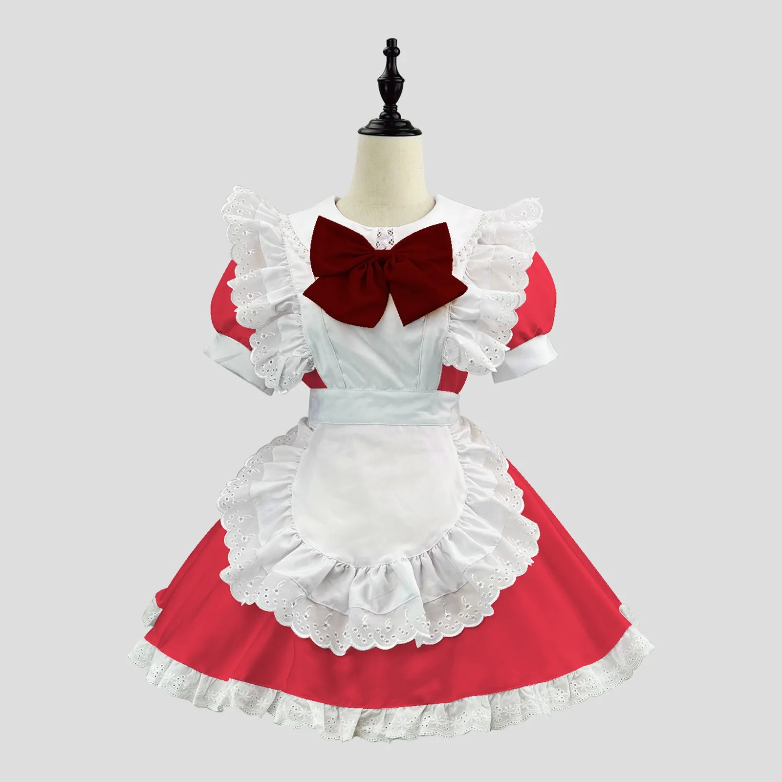 Lolita Cosplay Costume para Mulheres, Ladies 'Cute Mini Dress, Bow Ruffles Vestidos, Halloween, Festival de Cerveja, Kawaii, Meninas