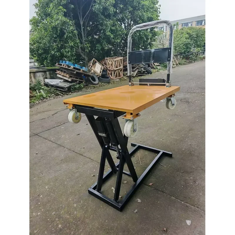 Heavy-duty manual scissor lift trolley 300kg, hydraulically stable lift trolley, suitable for industrial use in factories