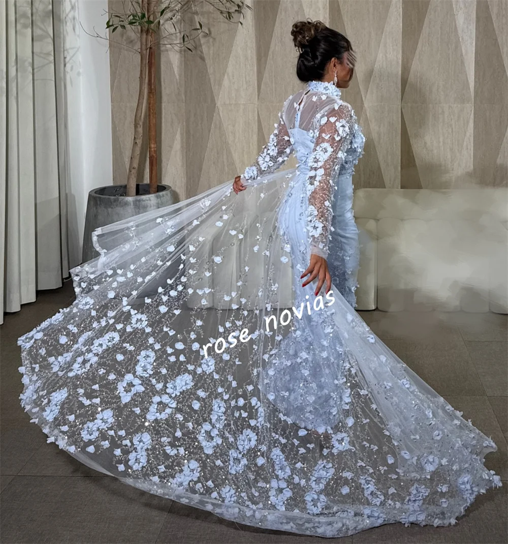 Customized Jersey Sequined Applique High Collar Midi Dresses Bespoke Occasion Women Luxury Evening Elegant Party Wedding Glitter
