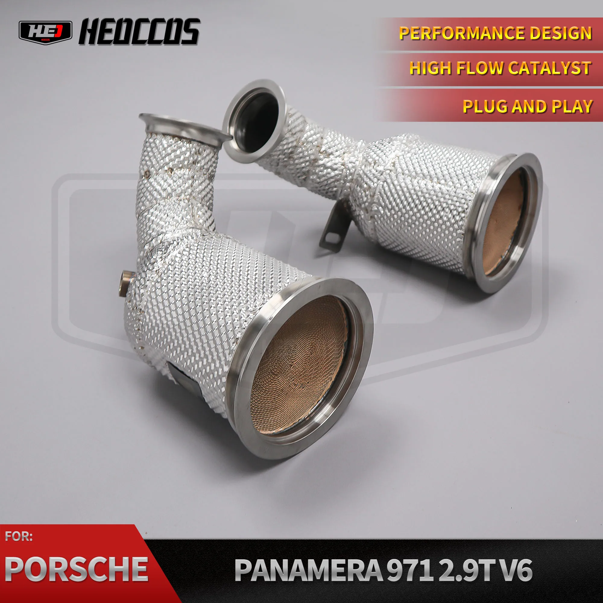 

HEO High Quality SS304 Downpipe for Porsche Panamera 971 2.9T 4.0T Tuning Exhaust
