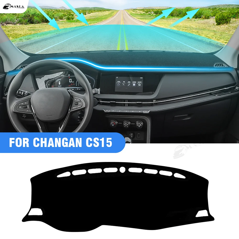 

For Changan CS15 2019 2020 2021 2022 2023 Car Dashboard Cover Avoid Light Pad Anti-UV Carpets Non-Slip Mats
