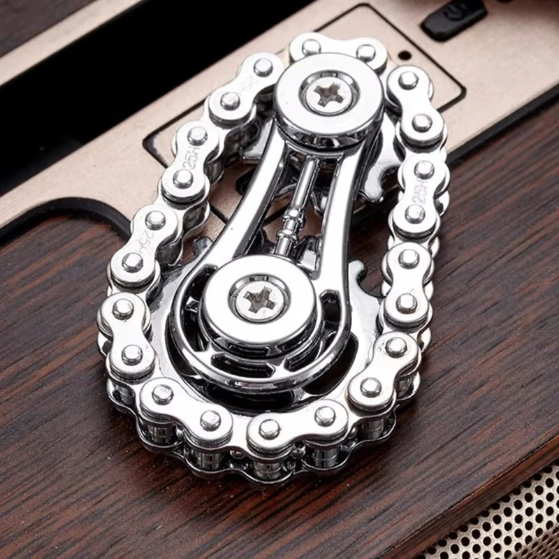 เฟืองโลหะ ล้อหมุน ฟิงเกอร์สปินเนอร์ แก้เครียด ลดความวิตกกังวล โซ่จักรยาน EDC สปินเนอร์ ของเล่นฟิงเกอร์สปินเนอร์ สำหรับเป็นของขวัญวันเกิด