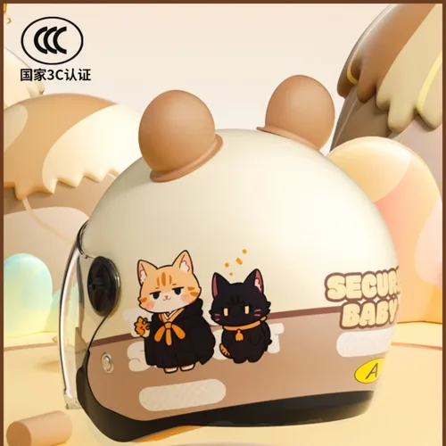 Imagen 2 del producto Cascos para niños con certificación DOT para niños y niñas, coche eléctrico cálido General para las cuatro estaciones en otoño e invierno, casco para bebés para niños