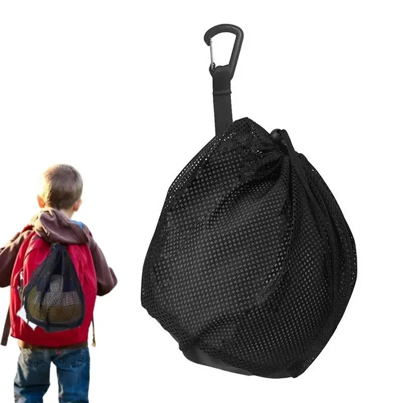 

Basketball Carrying Bag High Strength Mesh Carry Bag With Drawstring Sling Back Bag Portable Ball Net With Inner Pocket For