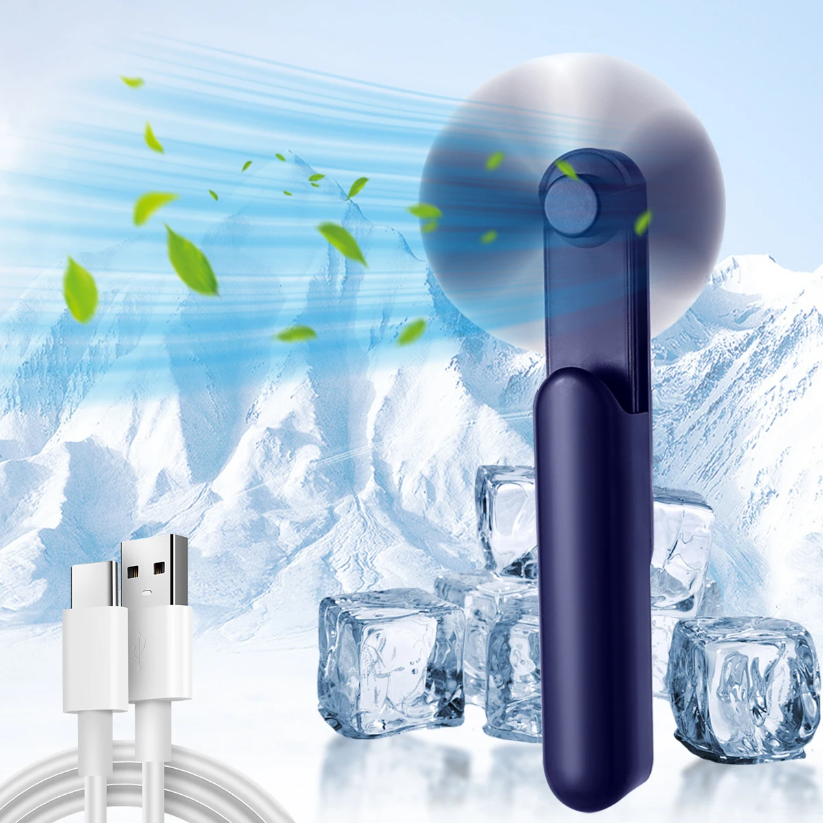 

Ручной мини-вентилятор, портативный, раскладной, с USB-зарядкой, бесшумный, для офиса и рабочего стола