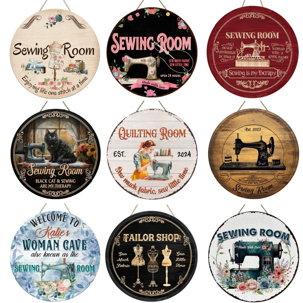 Vintage Sewing Machine Quilting Room and Shed Craft Room Wooden Sign, Personalized Gift for Her, Sewing Gift for Mom Grandma