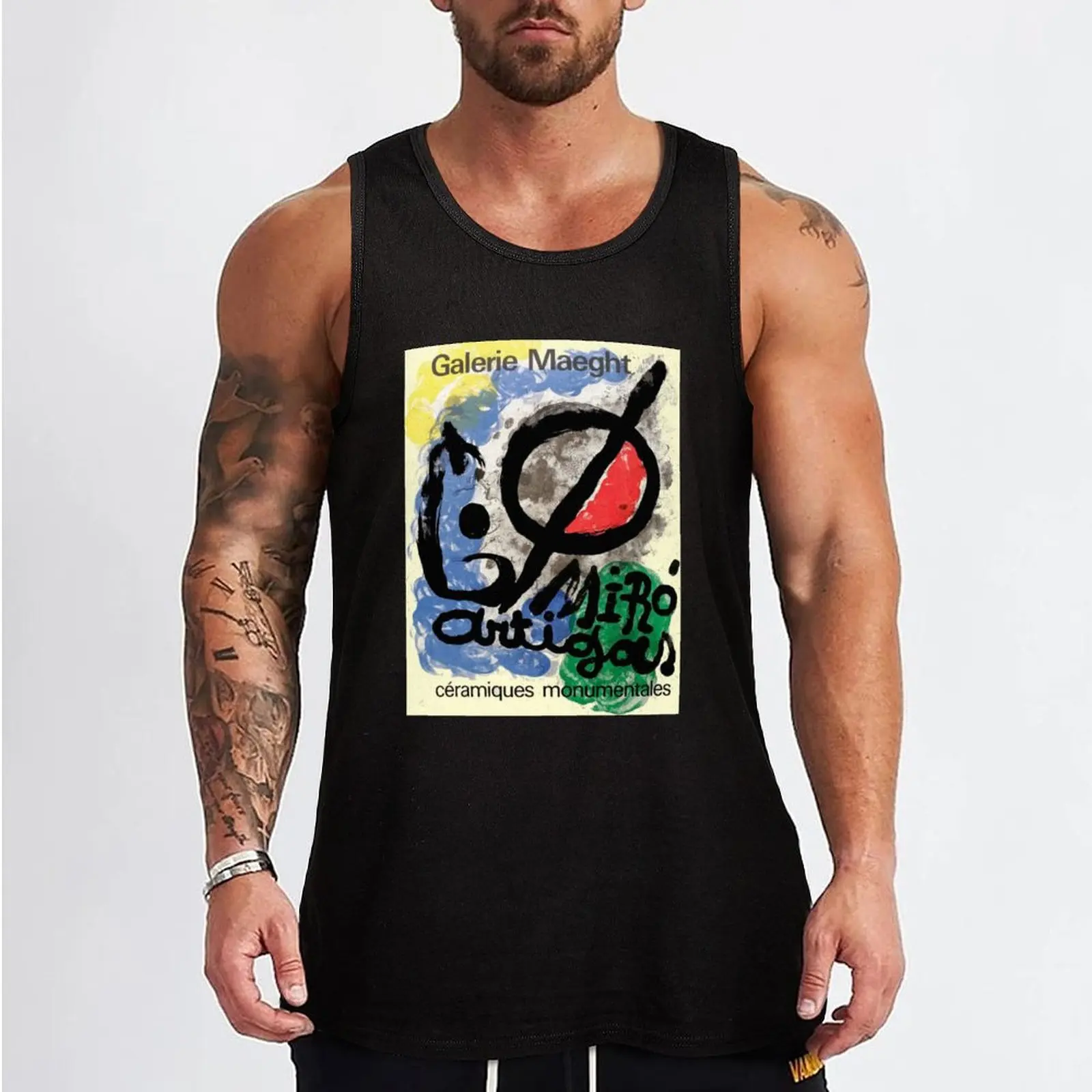 GALARIE MAEGHT : Vintage 1963 Art Advertising Print Tank Top singlet for men anime clothes