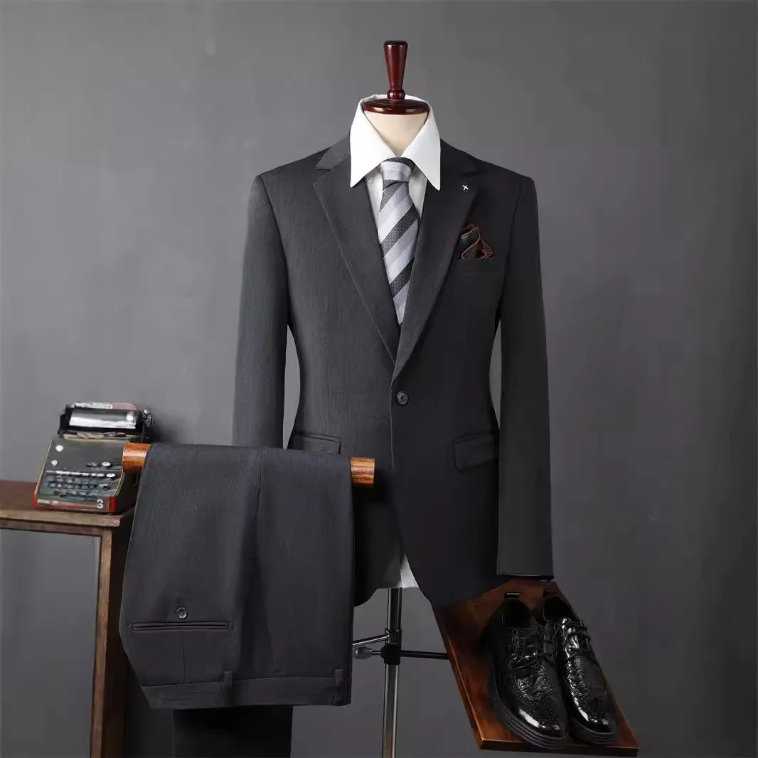 Tenue d'affaires slim pour homme, tenue de mariage professionnelle et formelle, avec téléchargement, 1-A83