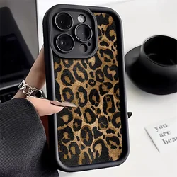 Fashion Black Leopard Silicone Phone Case For iPhone 14 15 16 Pro Max 11 12 13 Mini 7 8 Plus XR XS MAX Cool Soft Thickened Cover