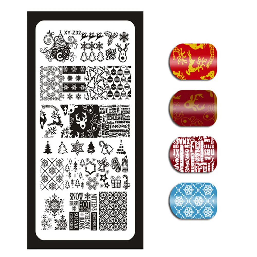 MAFANAILS 1pc Flower&Animal Stamping Plates Stainless Steel Nail Image Stamp Template Manicure Design Plate With Stamper Set IDY