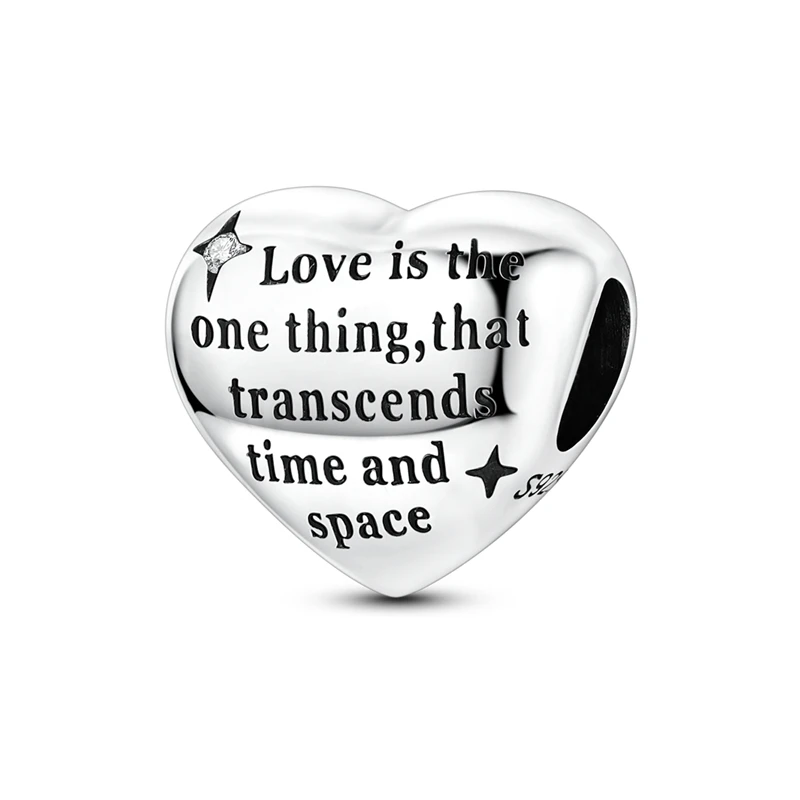 Charms Moon Sun Heart Love Engraved Quote Romantic Beads Fit Charms 925 Silver Bracelets for Women Women Jewelry Making Diy