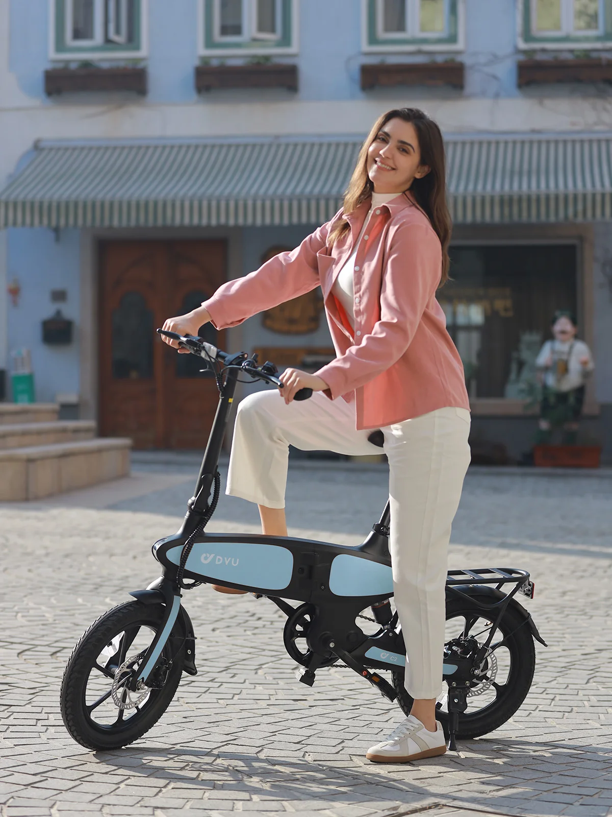 Foldable Electric Bike 16 Inch, Portable E-Bicycle for Adults, Electric Scooter, Lightweight and Compact Design