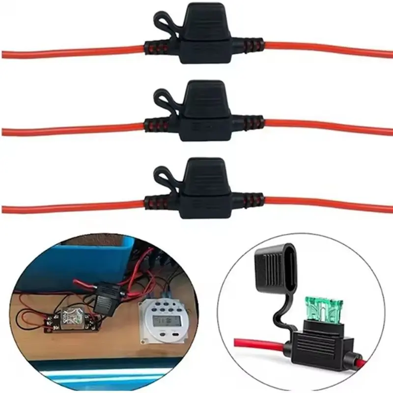 DT39 DC Insert Fuse Holder 12V 30A in Line Mini Blade Adapter Switch Socket Damp Proof for Splash Car Motorcycle