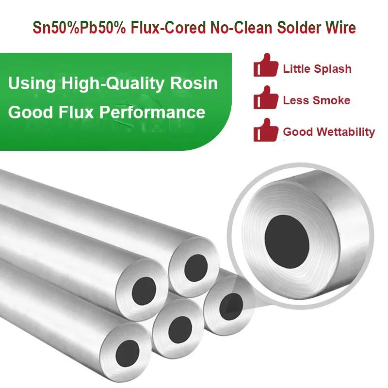 50/50 3.0 มม.ลวดบัดกรี Low Melt 800g1.0mm Flux-Core ดีบุกบัดกรีเหล็ก No-Wash เครื่องเชื่อมความบริสุทธิ์สูง Sn50%Pb50% สําหรับเครื่องมือไฟฟ้า