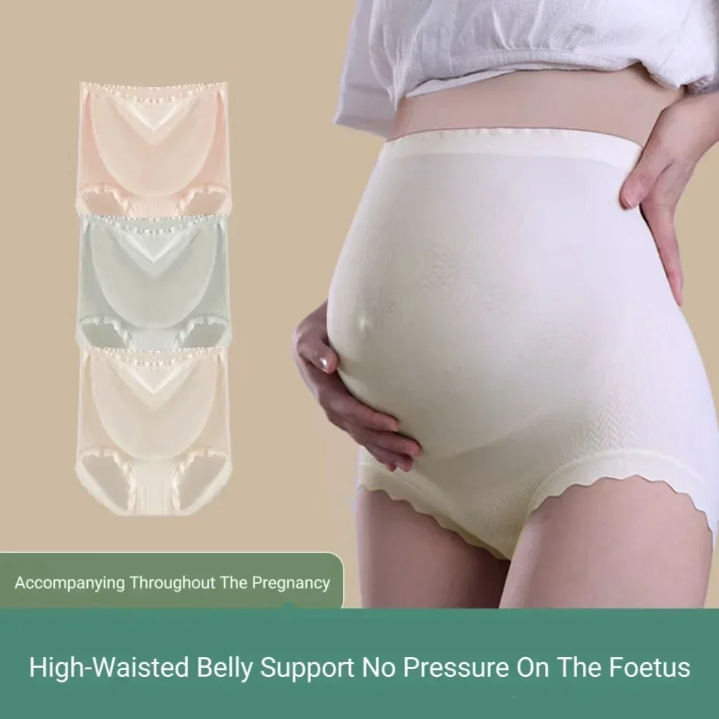 Large Size Maternity Panties Women Cotton Antibacterial Pregnancy Special Panties Non-Marking Breathable High-Waisted Shorts