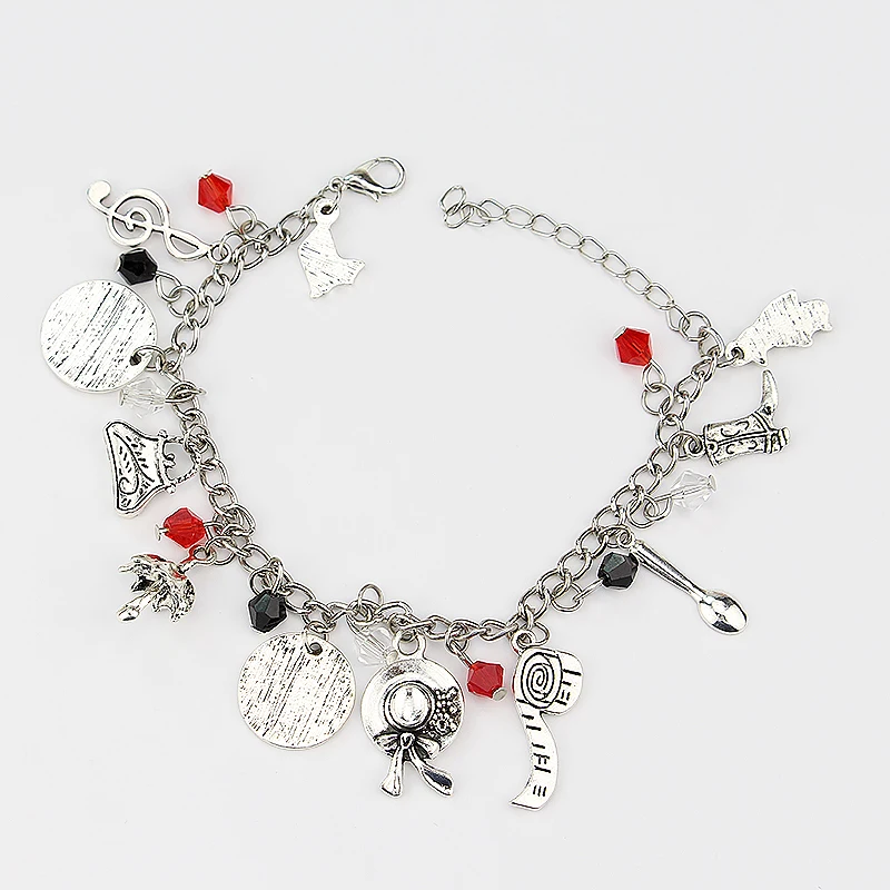 Women Fashion Mary Poppins Vintage Charms Bracelet Bangles Gemstone Crystal Beads Chain Links Bracelets Christmas Jewelry