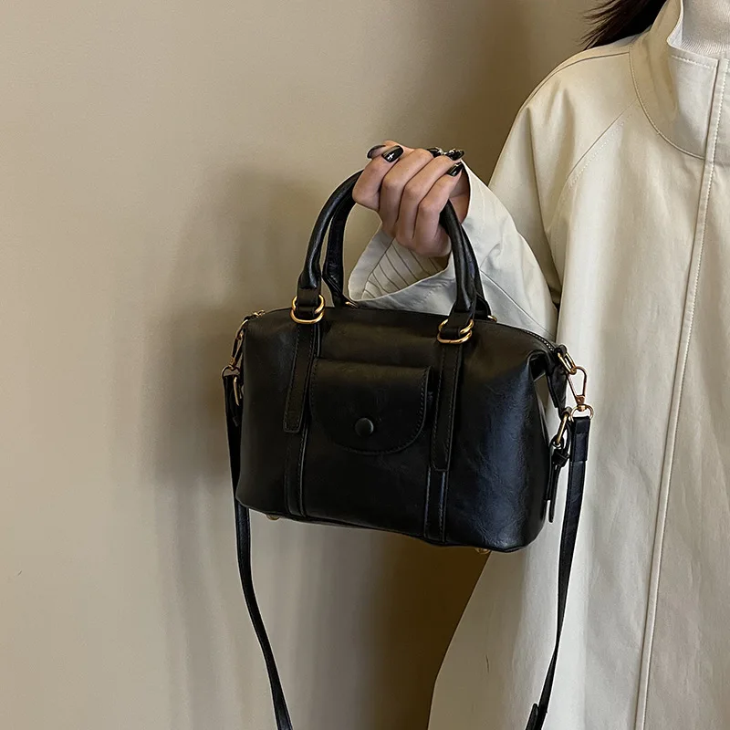 

2025 New Fashion Crossbody Bag for Women, Genuine Leather Multi-way Shoulder Purse, Vintage Chic Large Capacity Tote for Work