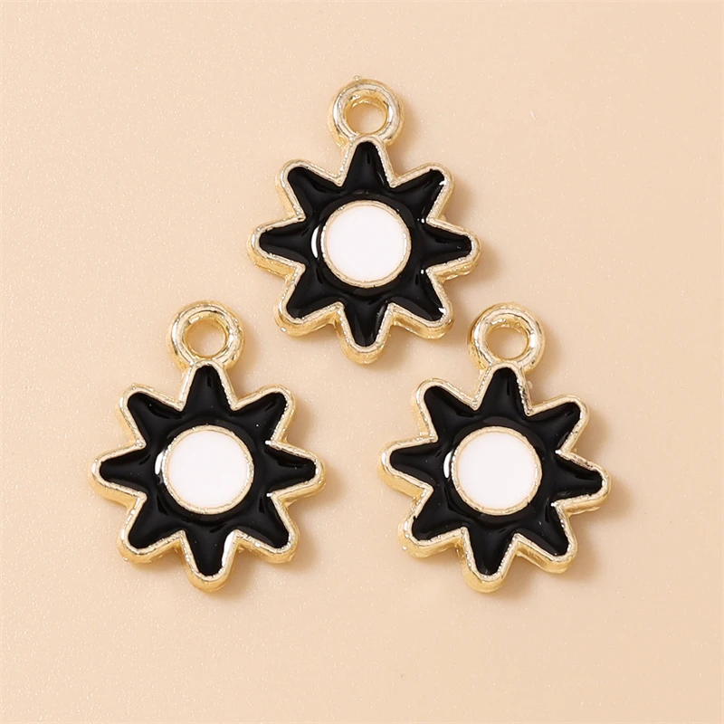20 Stück 12x16mm Niedliche Bunte Emaille-Sonnen-Anhänger für die Herstellung von Halsketten, Ohrringen, Armbändern, DIY-Handwerk und Schmuckzubehör – Detail 10