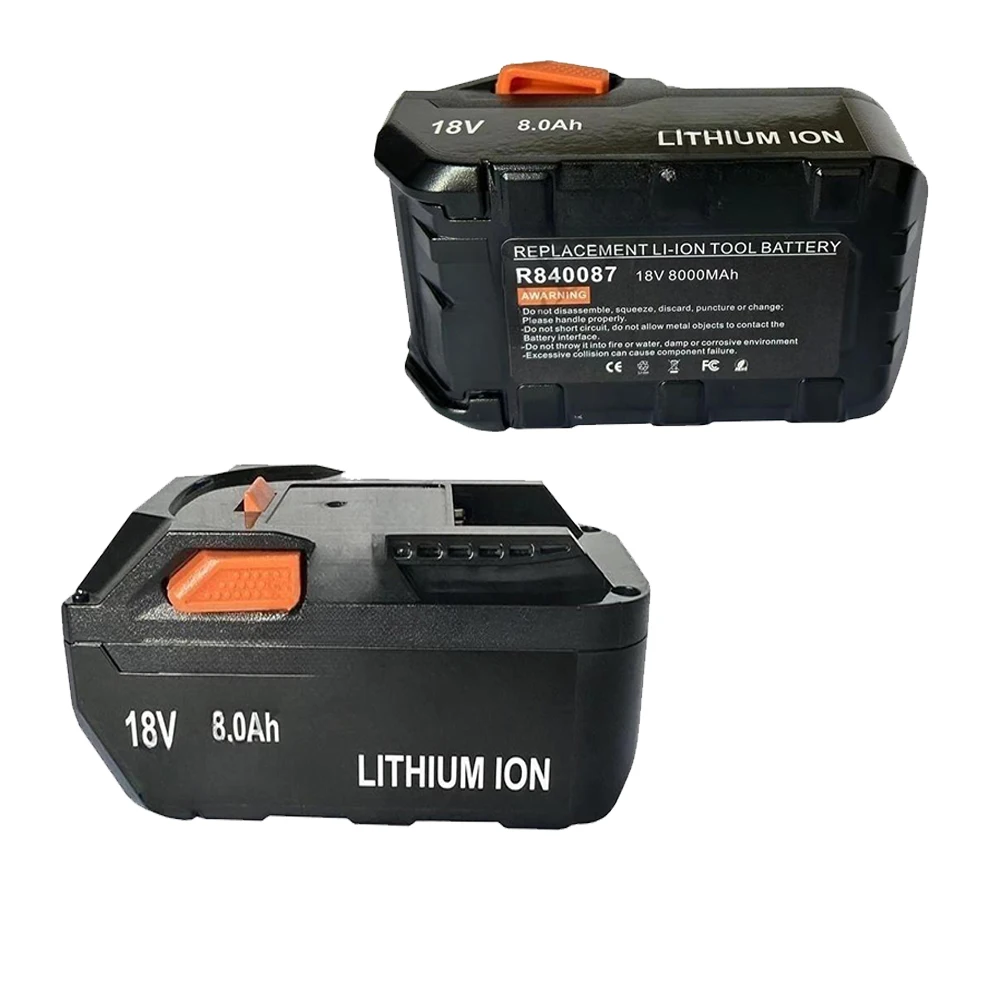 For AEG 18V Battery 8.0AH Lithium-Ion Battery For RIDGID R840087 R840085 L1815R L1850R L1830R R840083 Series Cordless Power Tool