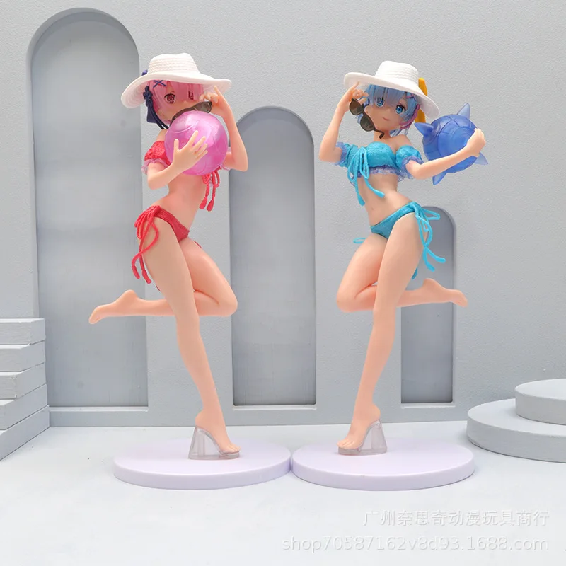 

Rem Ram Swimsuit Figure ReZero Anime Life Model Ornament Toy Fantasy Bishoujo gift