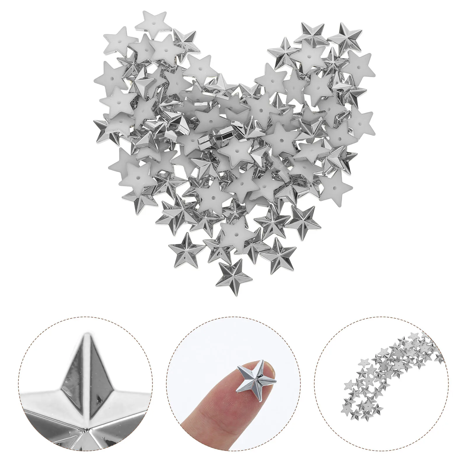 

100pcs Acrylic Five-Pointed Star Rhinestones Flatback Diy Craft Embellishment For Clothes Shoes Bags Jewelry Decoration