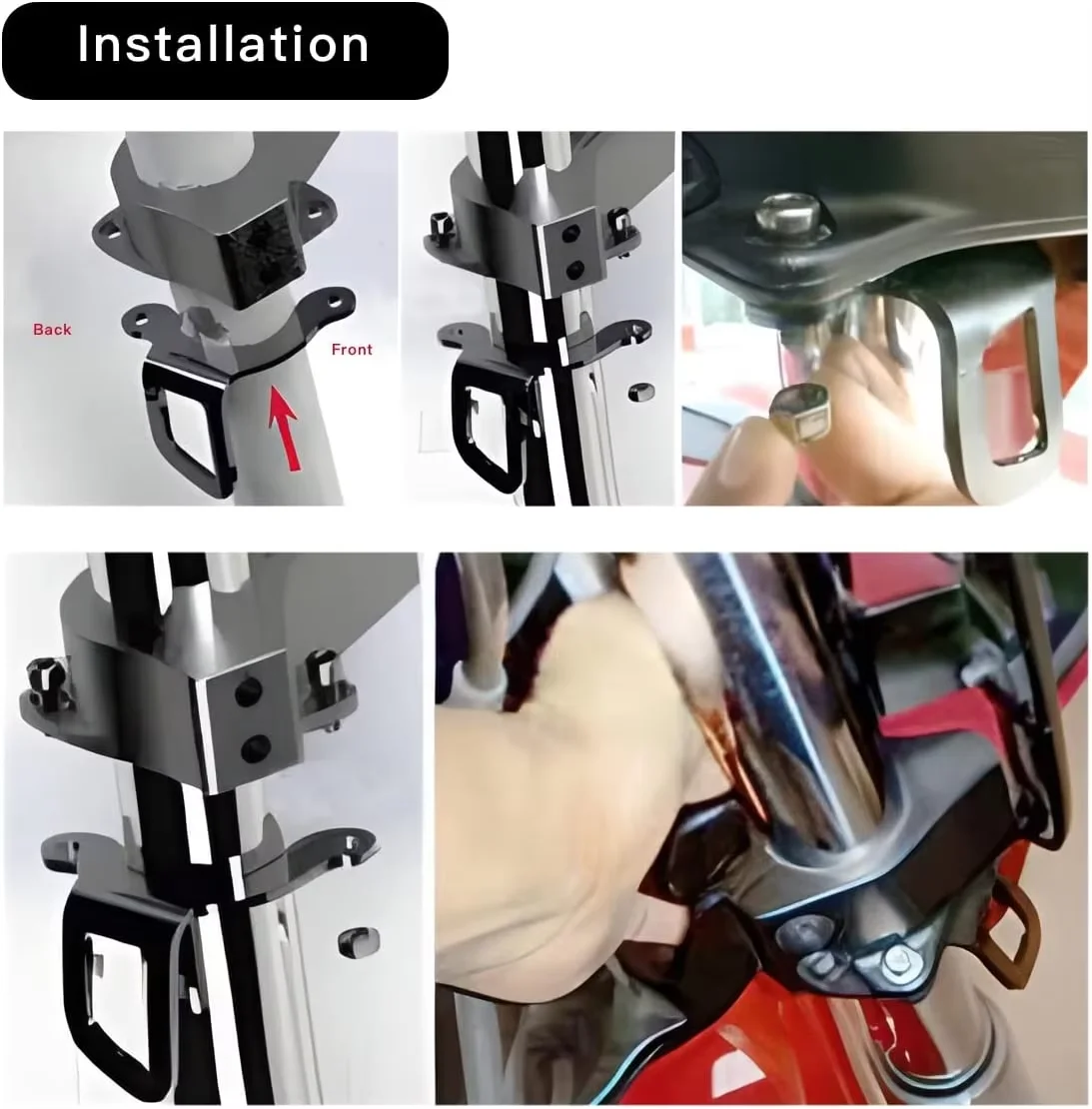 Chrome Steel Front Tie-Downs Point Bracket Kit for Indian Chieftain 14-18 Roadmaster 15-22 Chieftain Classic 19-22 - Motorcycle