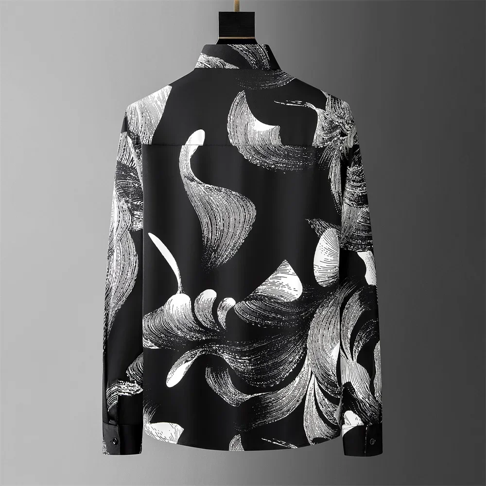 

Brand Art Printed Shirt for Men Long Sleeve Loose Casual Shirts High Quality Business and Social Streetwear Men Clothing M-4XL