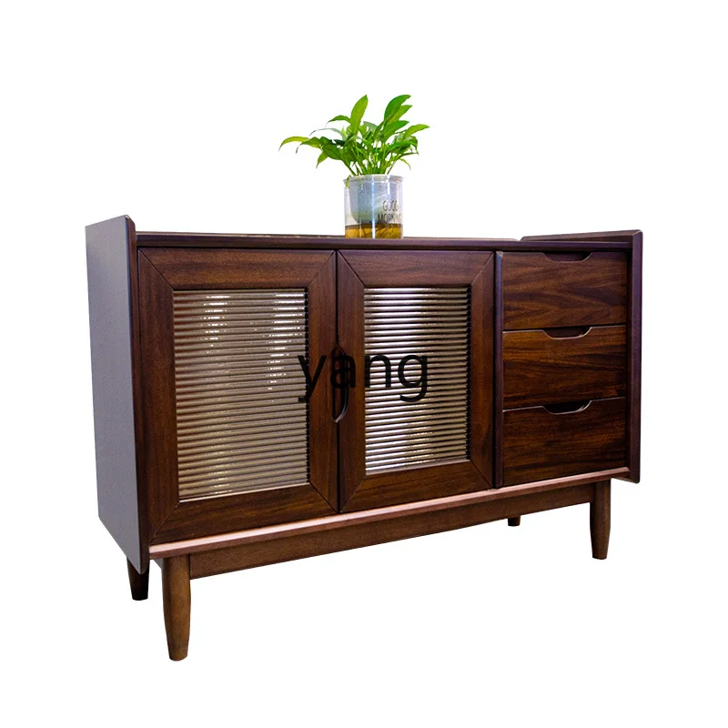 

LTT dining side cabinet Jiamei solid wood cabinet Changhong glass bowl