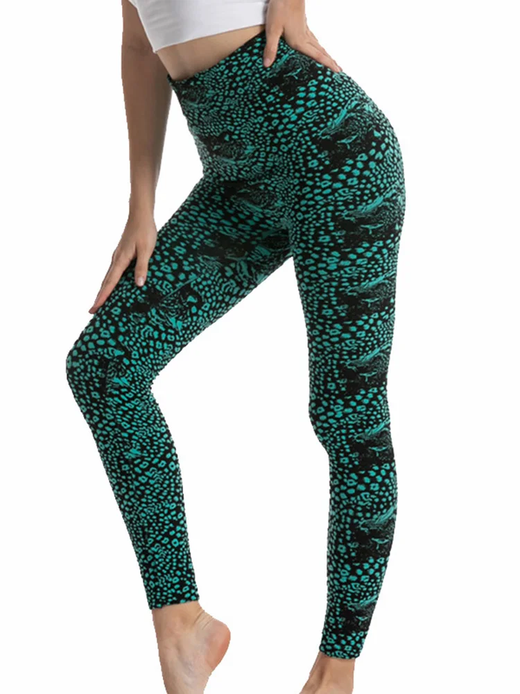 YSDNCHI 스포츠 Acitvewear 체육관 피트 니스 레깅스 여성 섹시 푸시 업 Legging 요가 바지 Stretchy High Waist Printed Workout Trouser