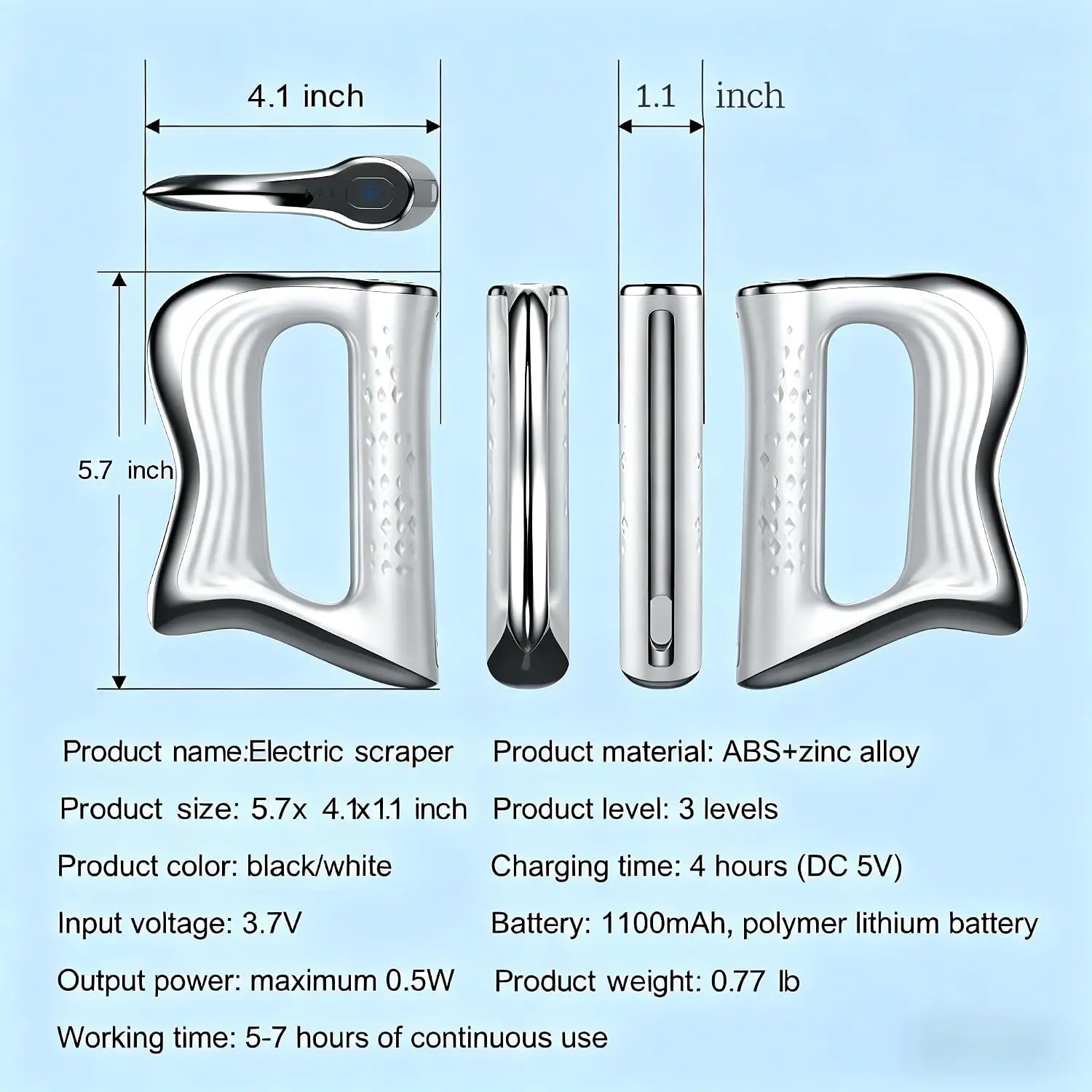 New Electric Fascia Knife Multifunctional Muscle Scraper Tool Microcurrent Body Gua Sha Massager for Deep Tissue Muscle Relax
