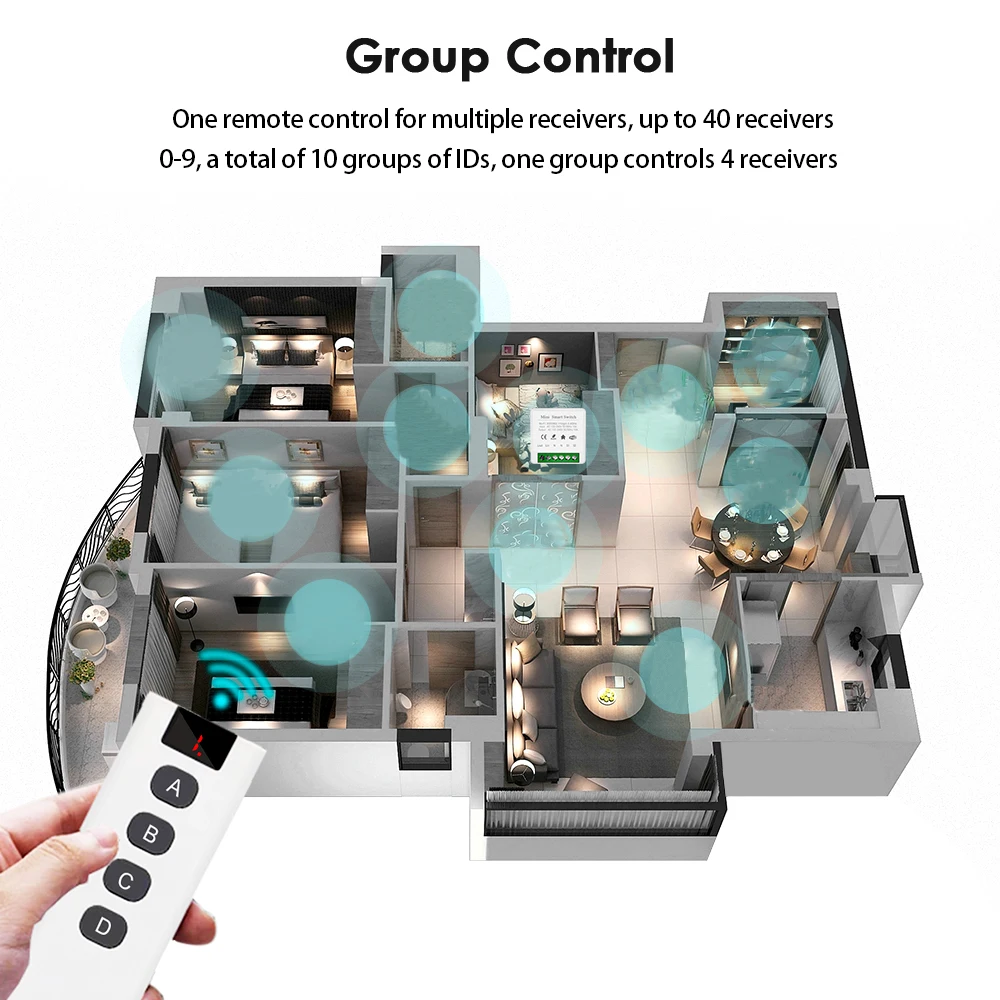 Mando a distancia Universal 40 en 1, 433 MHz, interruptor DC 12V, 3,6 V, 24V, 1 canal, Mini módulo de relé, controlador de lámpara LED, transmisor receptor