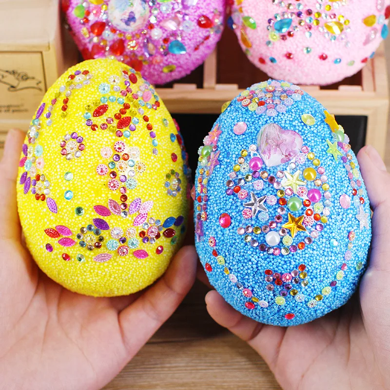 DIY Painting Craft Toys Easter Egg for Kindergarten Children Decoration Creative Handmade Art Graffiti Easter Egg