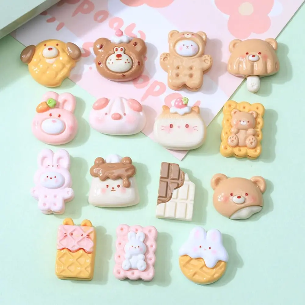 Colorido Resina Pão Encantos para Fazer Jóias, Flatback Scrapbooking, Slime Encantos, Enfeites Coloridos, Crianças Brinquedo, Novo, 20Pcs