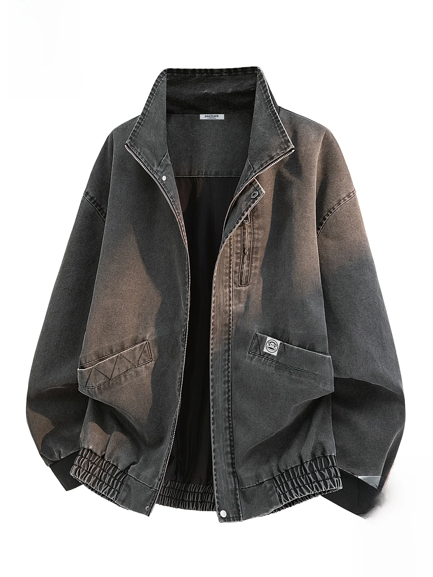 

Мужская повседневная весенняя куртка Paul Frank свободного кроя с молнией, длинными рукавами, из смесового хлопка и полиэстера