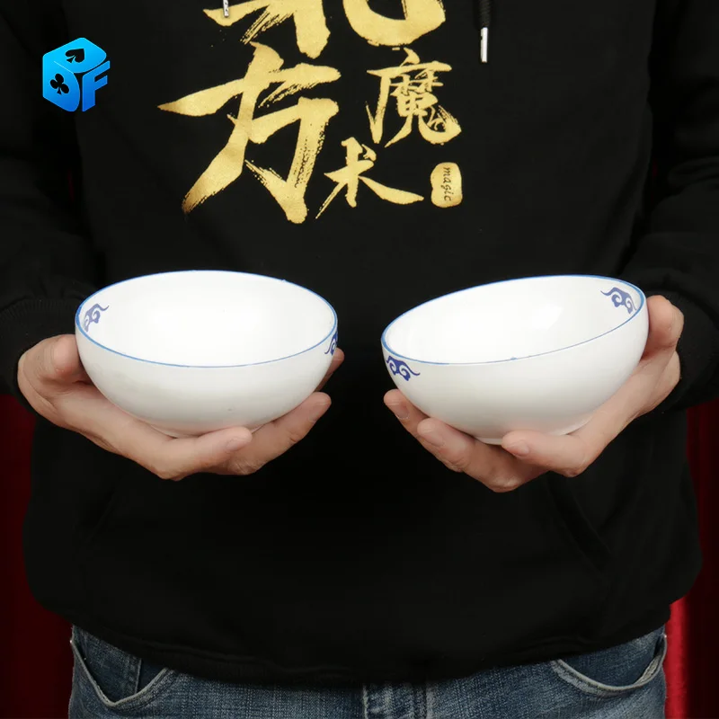 Water from Above Bowls  White or silver  Magic Tricks Stage Illusion Gimmick Props Comedy Empty Double Bowl of Water Magia