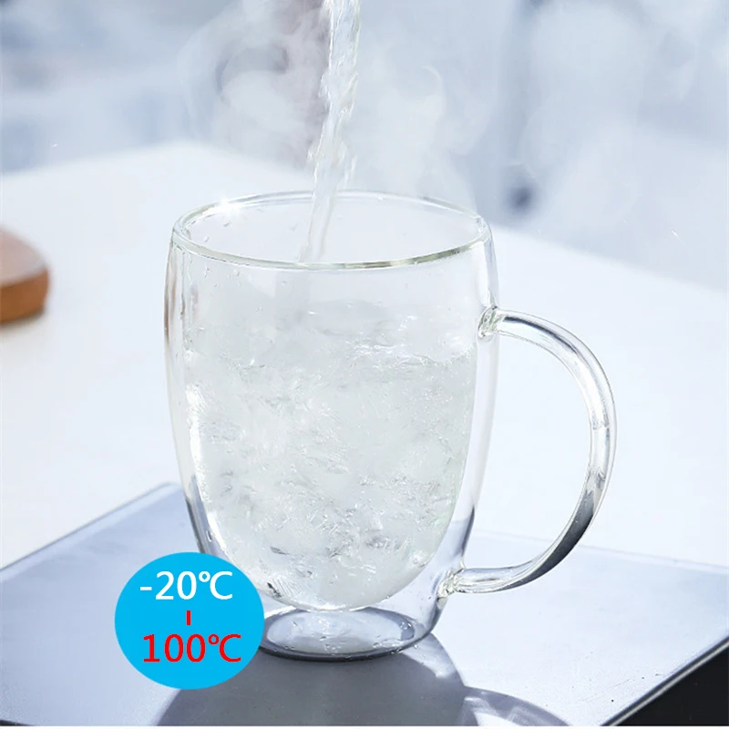 2-6 pz 150-450ML tazza di vetro a doppia parete isolamento creativo bicchieri trasparente caffè latte acqua birra bevande tazza Bar strumento regalo