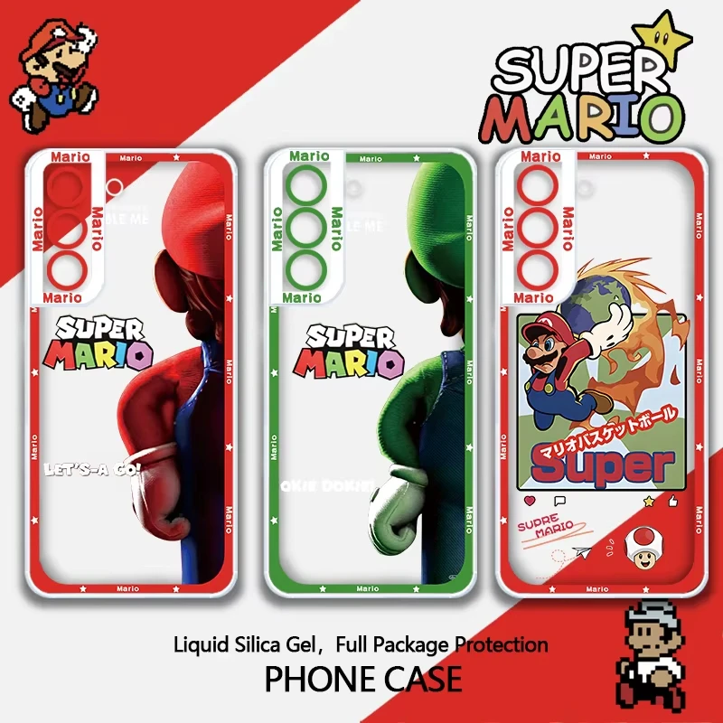 Comics Supers M-Marios Cartoon Clear Soft Case for Samsung Galaxy S24 S25 S23 Ultra S20 FE S21 S22 Plus S23 FE Note 20 Ultra