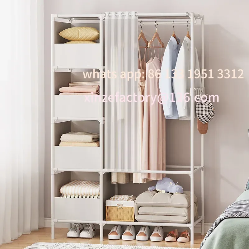

Customizable Large Capacity Wardrobe Storage Closet Versatile&Sturdy Metal Wardrobe for Bedroom Organization Durable Home Garmen