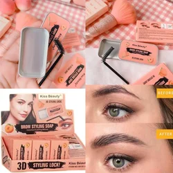 Long Lasting Eyebrow Soap Wax Dense Eyes Brow Transparent Makeup Styling Gel Wax with Brushes Cosmetics Tools Eyebrow Gel